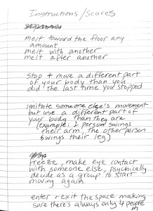 Notebook page with the text: 